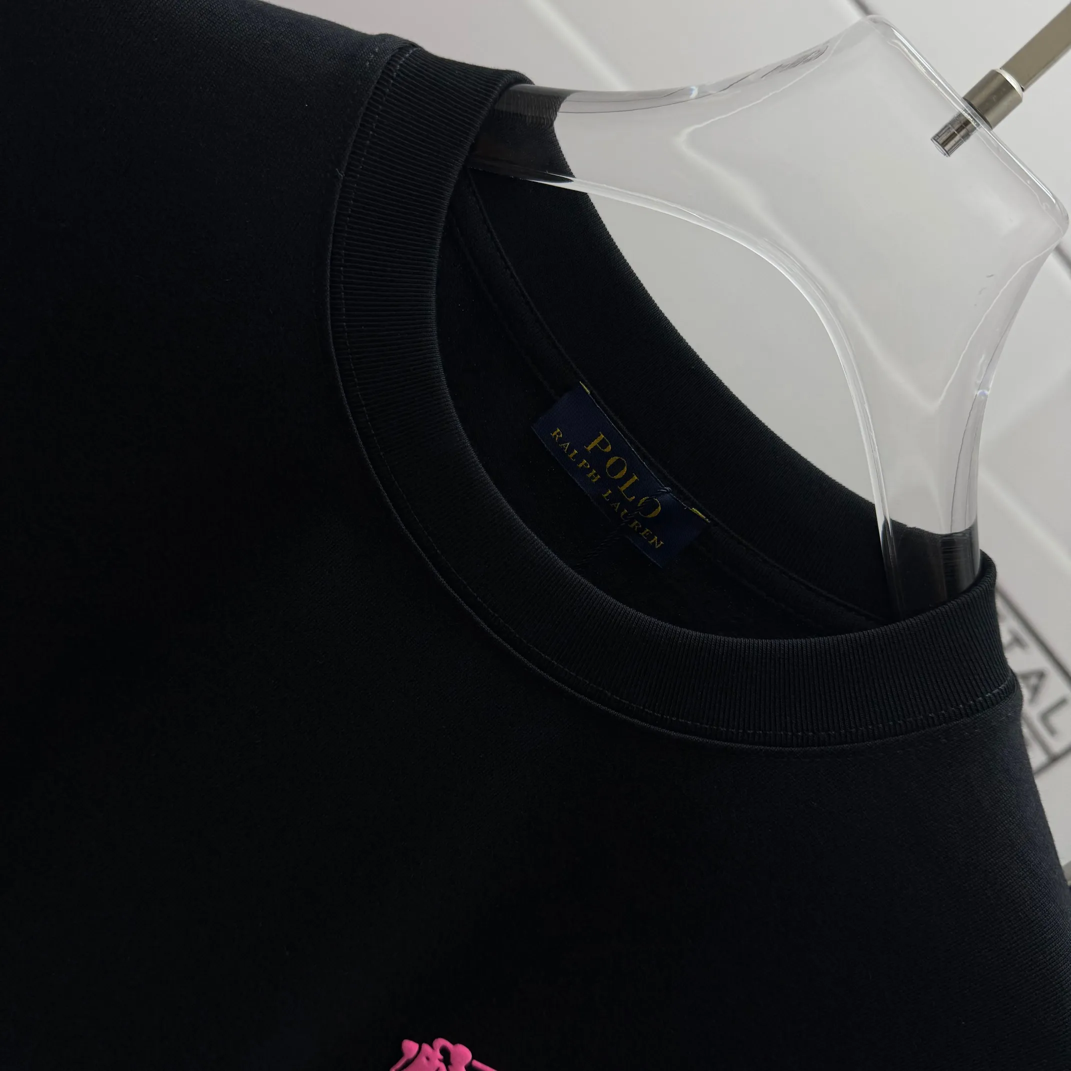 P160 Polo*Ralph*Lauren* new spring and summer short-sleeved T-shirt, classic three-dimensional thick plate silicone technology + foaming technology, customized double yarn plain cotton fabric, same style for men and women Color: black white Size: S (90-130 catties) M (120-150 catties) L (140-165 catties) XL (160-180 catties) XXL (180-210 catties)